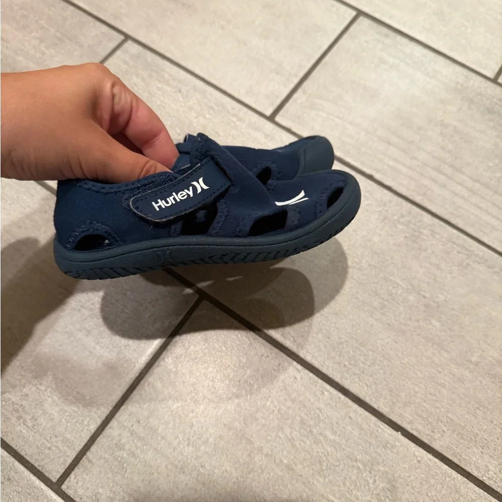 Hurley Navy Blue Kids Water Shoes with White Logo